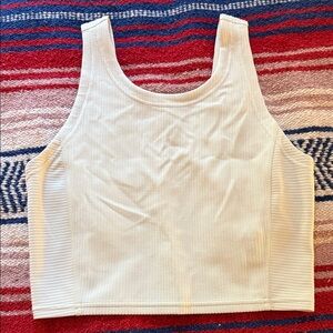 Lululemon Athletica White Ribbed Tank Top